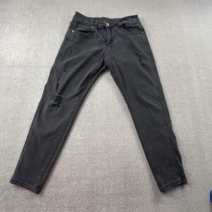 YoungLA Jeans Adult Size 28W 35L Black Distressed Streetwear Casual Pants Mens